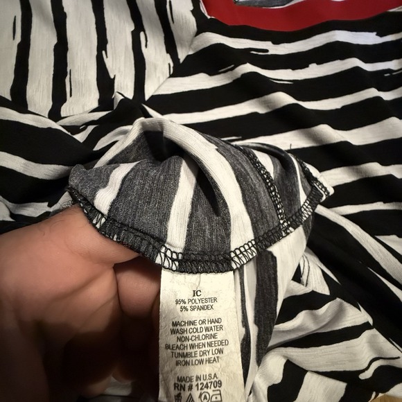 IC By Connie K Top 3/4 Sleeve Nautical Striped Print Oversized USA Made XL - Picture 4 of 9